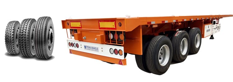 Tyre size of the flatbed semi trailer 