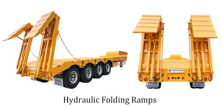 Folding Hydraulic Ramps of Low Bed Trailer for Sale in Senegal