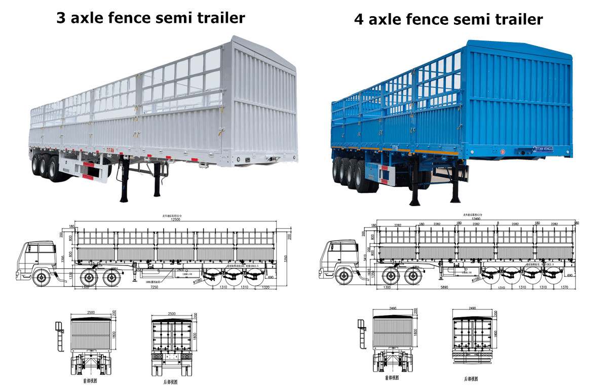Cargo Fence Semi Trailer for Sale in Senegal