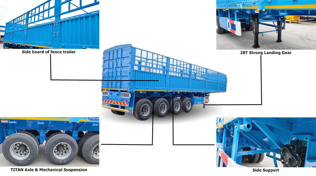 Cargo Fence Semi Trailer for Sale in Senegal