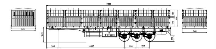 Tri Axle 60 Ton Stake Semi Trailer for Sale in Ghana