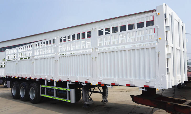 China 3 Axle 60 Ton Fence Cargo Truck Trailer for Sale in Ghana