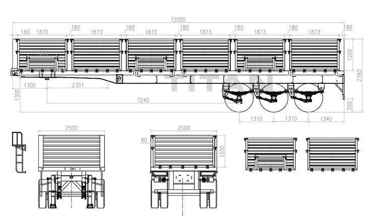 Triaxle with Board - Cargo Semi Trailer for Sale in Ghana Tema