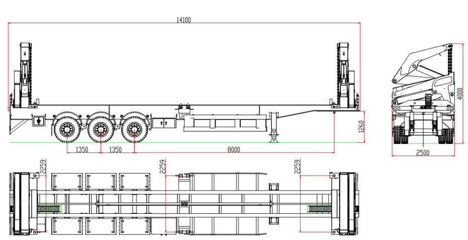 37 Ton side lifter truck trailer 