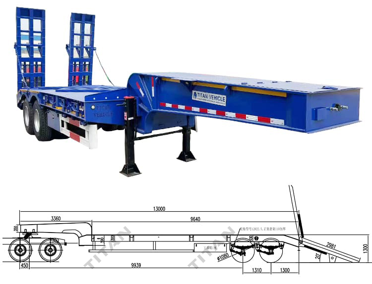 2 Axle Low Loader Trailer for Sale in Senegal Darkar