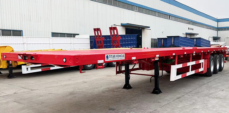 40Ft Tri Axle Flatbed Container Trailer for Sale in Senegal
