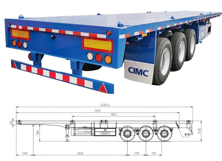 CIMC China 40 Feet Container Flatbed Semi Trailer for Sale in Senegal