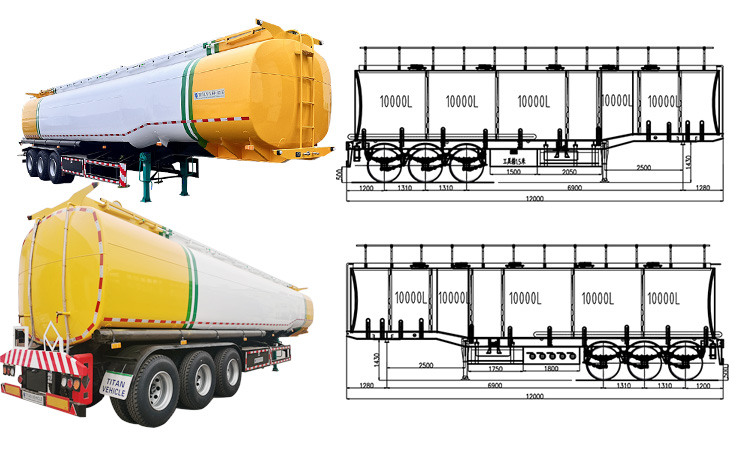 3 Axle 50000L Crude Oil Tanker Semi Trailer for Sale in Senegal Dakar