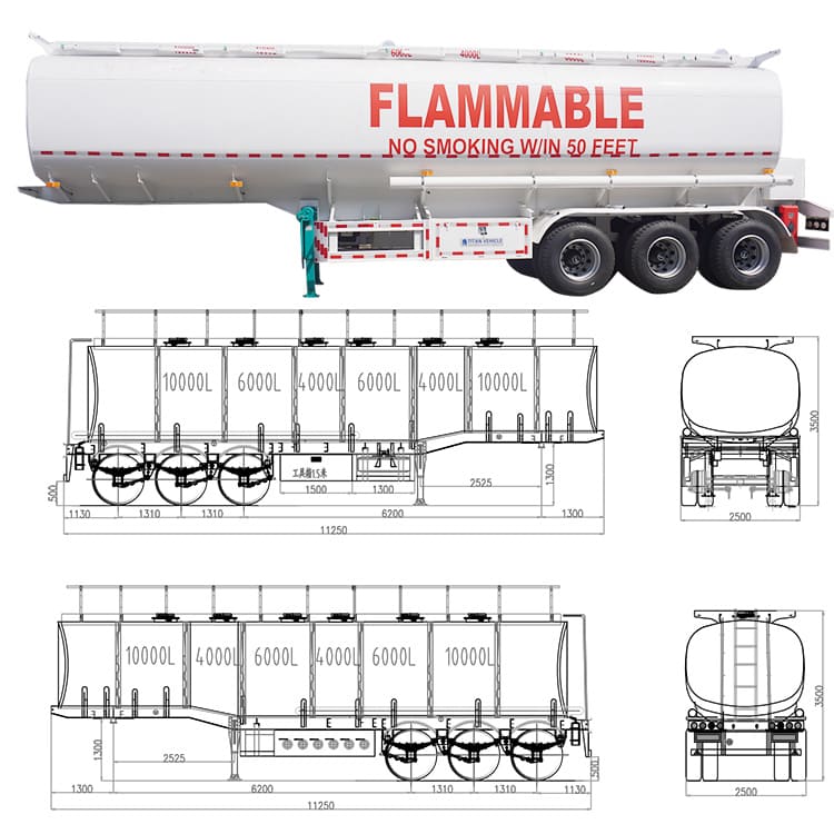 Tri Axle 40000 Liters Palm Oil Tanker Truck Trailer for Sale in Senegal
