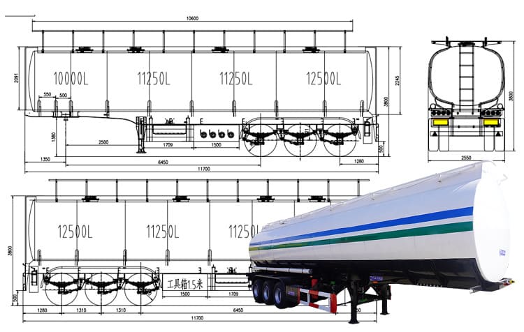 45000 Liters Diesel Fuel Tanker Trailers for Sale | Fuel Tanker Semi Trailer Price in Senegal