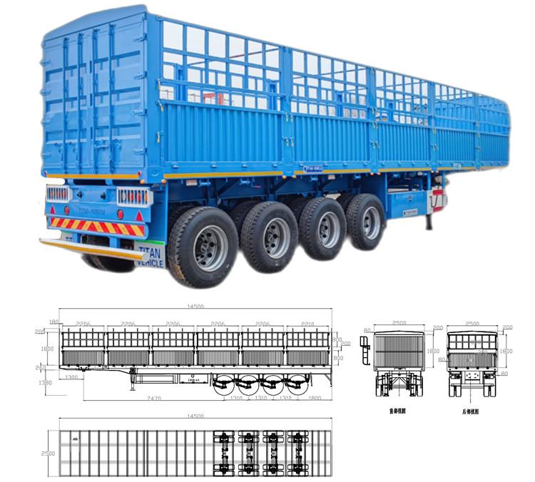 4 Axle Animal Livestock Semi Trailer for Sale in Senegal