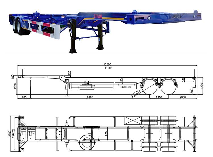 40Ft Container Skeletal Trailer for Sale in Senegal