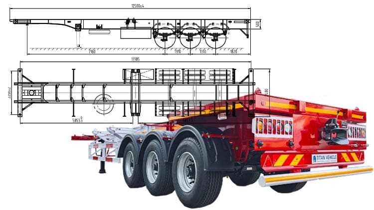 40 20 Ft Skeletal Container Trailers for Sale in Senegal